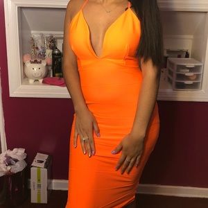 Neon orange dress